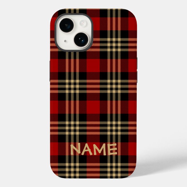 Lumberjack Plaid Pattern Custom Name Case-Mate iPh iPhone Case (Back)