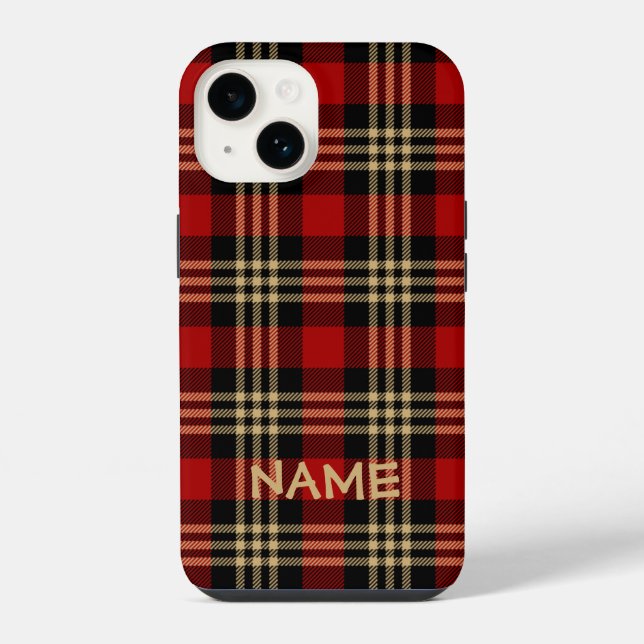 Lumberjack Plaid Pattern Custom Name Case-Mate iPh iPhone Case (Back)