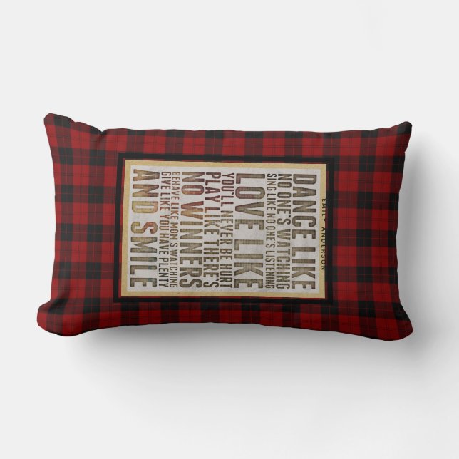 Lumberjack Quote DANCE LIKE NOONES WATCHING Custom Lumbar Cushion (Front)