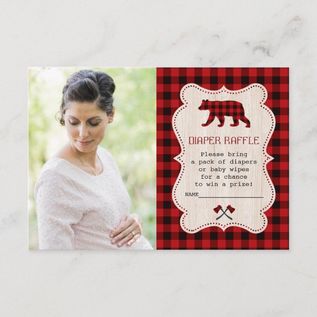 Lumberjack Red Buffalo Photo Book For Baby Enclosure Card (Front)