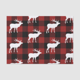 Lumberjack Red Buffalo Plaid Buck Pattern Holiday Tissue Paper