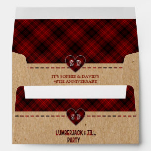 Lumberjack Red Buffalo Wedding 40th Anniversary Envelope
