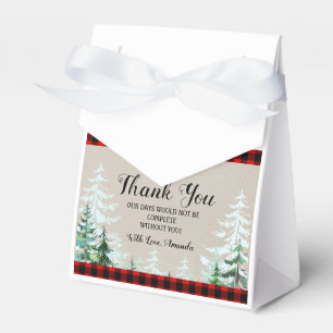 Lumberjack Red Plaid Baby Shower Favour Box