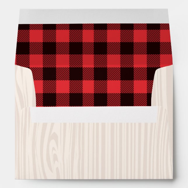 Lumberjack Red Plaid Envelope Lumberjack Party (Back (Bottom))