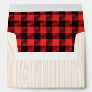 Lumberjack Red Plaid Envelope Lumberjack Party