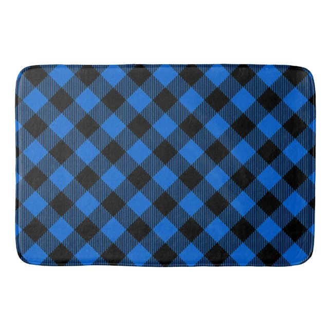 Lumberjack Style - blue fabric + your ideas Bath Mat (Front)
