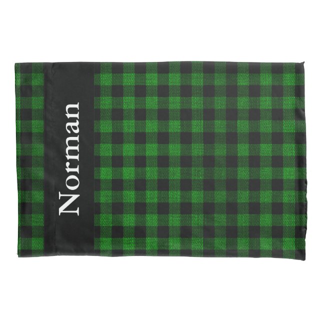 Lumberjack Style - green fabric + your ideas Pillowcase (Front)