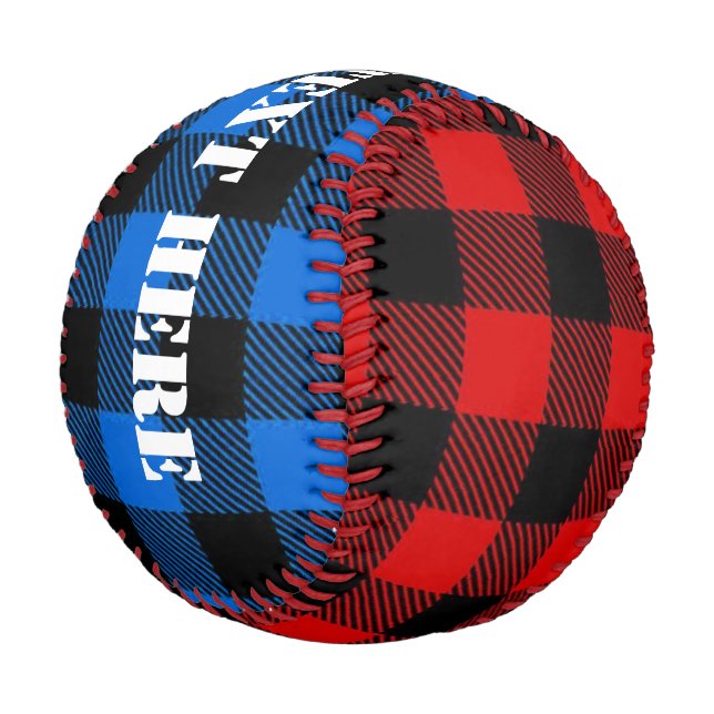 Lumberjack Style - red & blue fabric + your ideas Baseball (Angled)