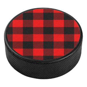 Lumberjack Style - red fabric + your ideas Hockey Puck
