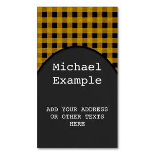 Lumberjack Style - yellow fabric + your ideas Magnetic Business Card