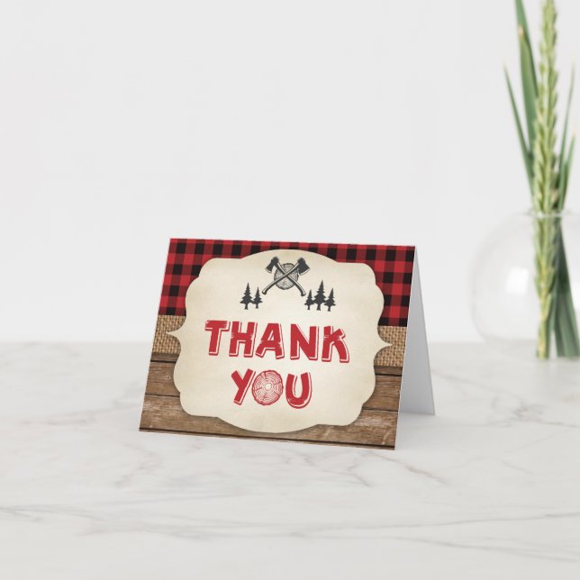 Lumberjack Thank You Card (Front)