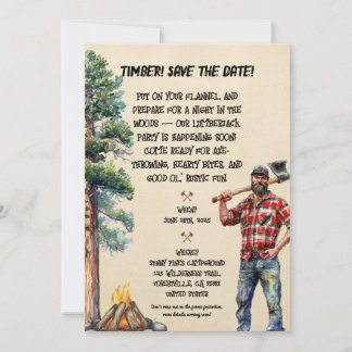 Lumberjack Themed Party Invitation