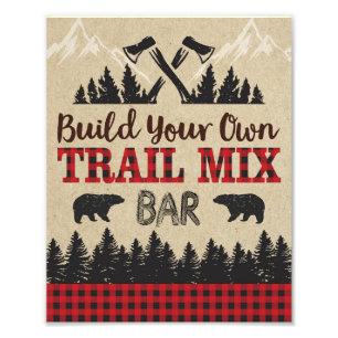 Lumberjack Trail Mix Bar Sign   8x10 Print