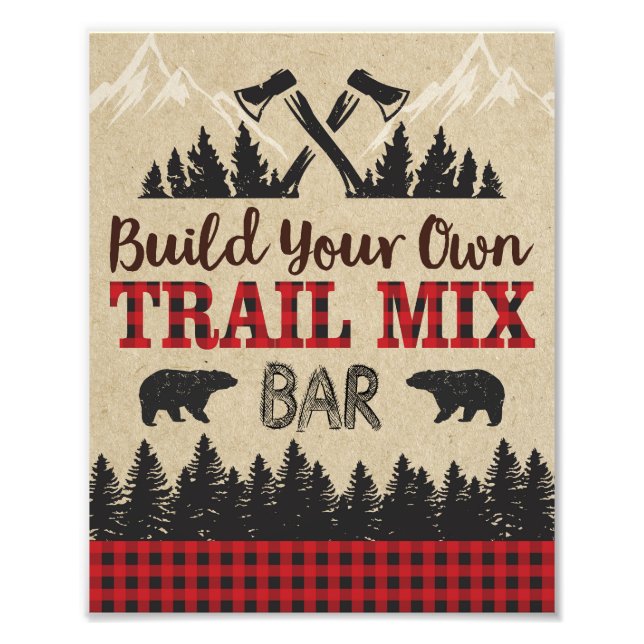 Lumberjack Trail Mix Bar Sign | 8x10 Print (Front)