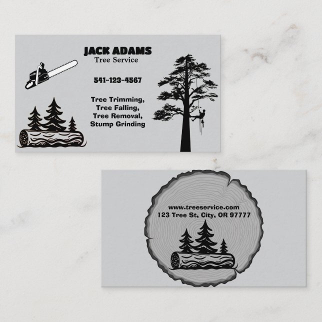 Lumberjack Tree Service Business Card (Front/Back)