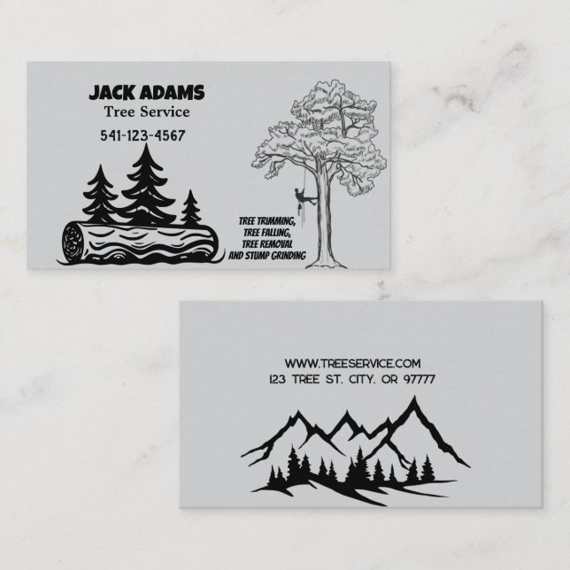 Lumberjack Tree Service Business Card (Front/Back)