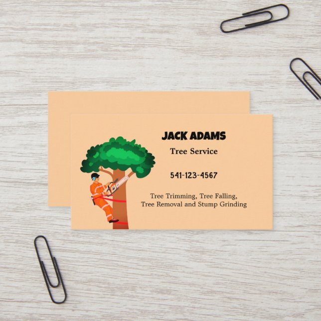 Lumberjack Tree Service Business Card (Front/Back In Situ)