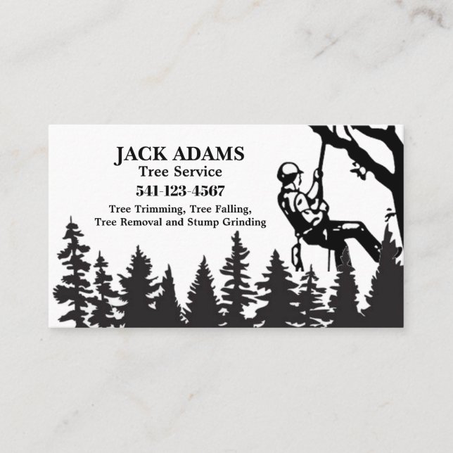 Lumberjack Tree Service Business Card (Front)