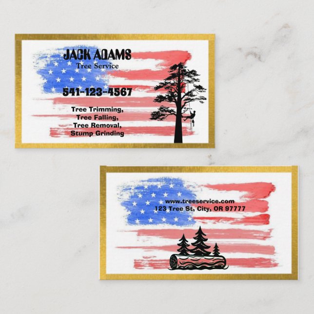 Lumberjack Tree Service Business Card (Front/Back)