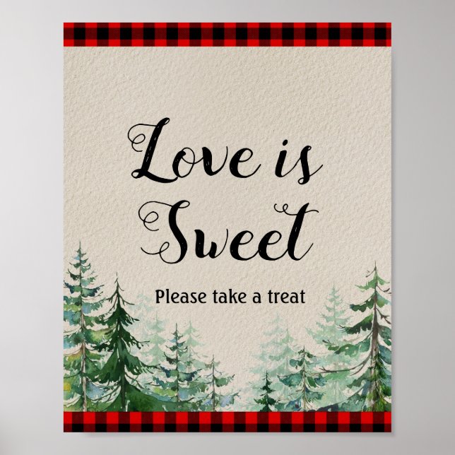Lumberjack Watercolor Love is Sweet Sign (Front)