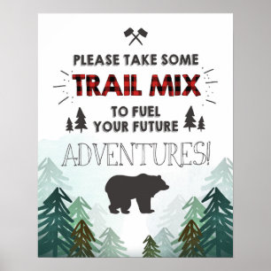 Lumberjack Wild One Forest Trees Trail Mix Sign