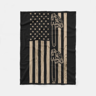 Lumberjack Woodcraft American Flag Usa Independenc Fleece Blanket