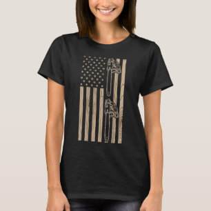 Lumberjack Woodcraft American Flag Usa Independenc T-Shirt