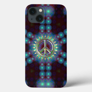 LumiBlue Groovy Peace Sign iPhone 13 Case