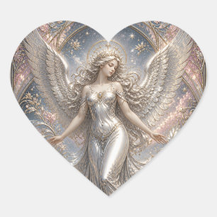 Lumina Ascendant – Heavenly Angel Portrait Heart Sticker