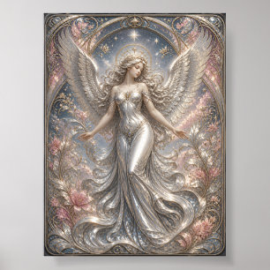 Lumina Ascendant – Heavenly Angel Portrait Poster