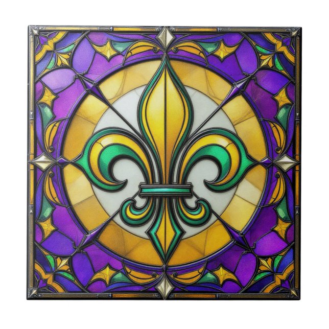  Lumina Lis - Fleur de Lis Ceramic Tile (Front)