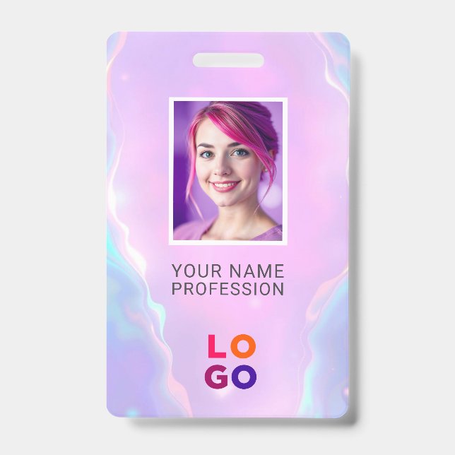 Lumina Opal Business Logo, Photo, Qr Code, Name ID Badge (Front)