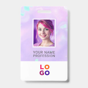 Lumina Opal Business Logo, Photo, Qr Code, Name ID Badge