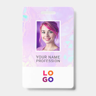 Lumina Opal Business Logo, Photo, Qr Code, Name ID Badge