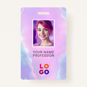 Lumina Opal Business Logo, Photo, Qr Code, Name ID ID Badge