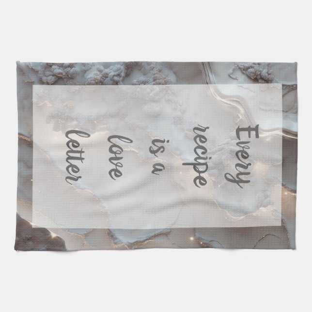 Lumina - White  Tea Towel (Horizontal)