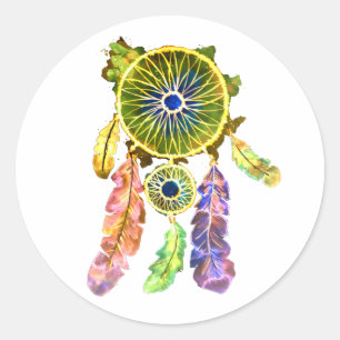 Luminescent Dreamcatcher Classic Round Sticker