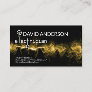 Luminescent Electrical Charge Electrician Signage Business Card