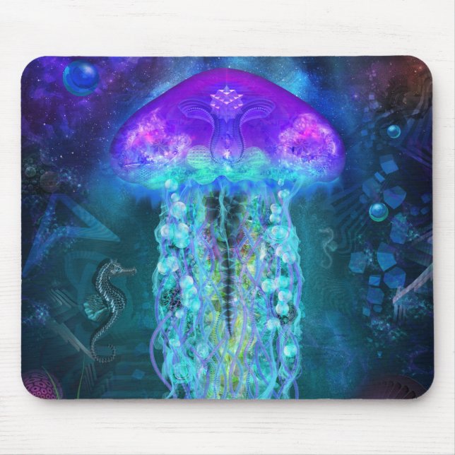 Luminescent Jellyfish Mouse Pad (Front)