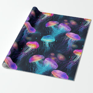 Luminescent Jellyfish Underwater Pattern Wrapping Paper