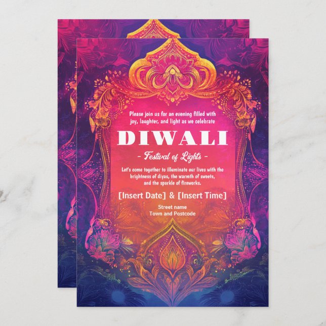 Luminescent Lotus  Invitation (Front/Back)