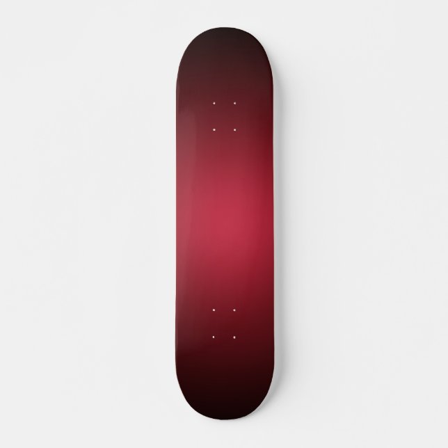 Luminescent Red Maroon Gradient Ombre  Skateboard (Front)