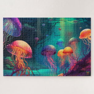 🐙Luminescent Reef: Jellyfish Dreams 🌊 Jigsaw Puzzle