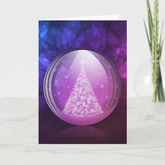 Luminescent snow globe holiday card (Front)