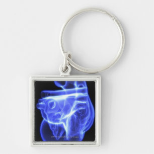 Luminescent view of the human heart key ring