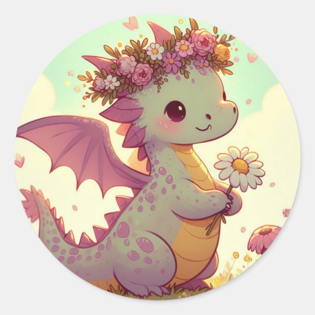 Luminexa (A Dragon Full of Sunbeams) Classic Round Sticker (Front)