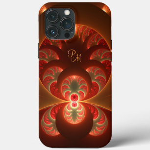 Luminous Abstract Modern Fractal Art Initials iPhone 13 Pro Max Case