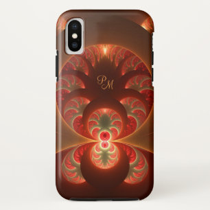 Luminous abstract modern Fractal Art Monogram iPhone X Case
