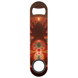 Luminous abstract modern orange red Fractal