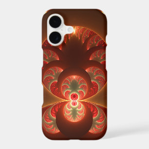 Luminous abstract modern orange red Fractal